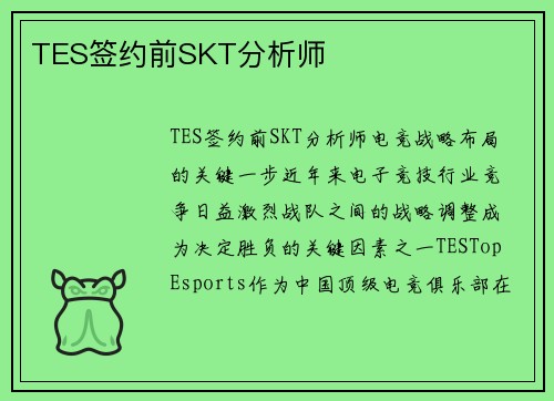 TES签约前SKT分析师
