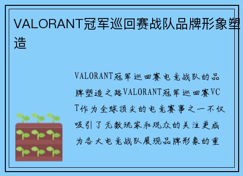 VALORANT冠军巡回赛战队品牌形象塑造